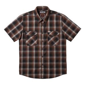 Dixxon Short Sleeved Bamboo Shirt Size 2X Brown Plaid Louisville Button Front